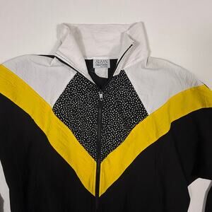 Vintage Susan Christopher Windbreaker Jacket Colorblock Polka Dot USA S